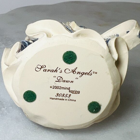 Vtg 2002 Sarahs Angels "Dawn" Figurine Praying Angel Cross GrannyCore BabyCore - Picture 4 of 5